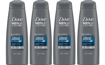 Dove Men Sh 2 в 1 Youthfull Revital 12 унций 4 упаковки - Изображение 1 из 3