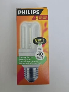 1x Philips Energy Saving Light Bulb 8W 40W ES Screw - Picture 1 of 4