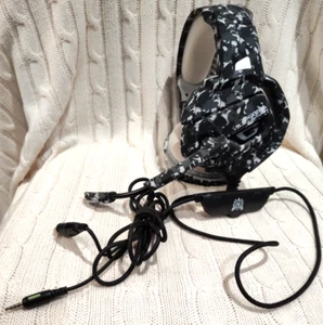 Gray Camouflage Wired w/ Mic Gaming Headset PS4 PS5 Xbox PC - Picture 1 of 3