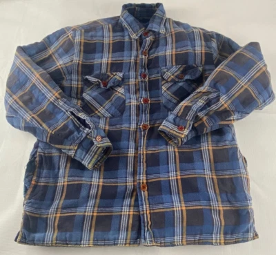 Chaqueta Woodland Adulto Hombre Azul Mediana Exterior Trabajo Franela Años 80 De Colección Foto 1 de 4