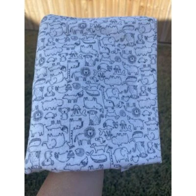 Manta de recepción de animales Carters blanca azul selva franela envoltura seguridad Foto 1 de 4