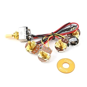 3 Way Toggle Switch 2 Volume 2 Tone 250K Potentiometer Jack Kit for Bass Guitars - Picture 1 of 8