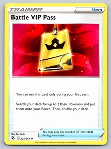 Tarjeta Pokémon Battle VIP Pass 225/264 poco común Fusion Strike - casi nueva - Imagen 1 de 2