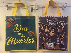 Lot Of Two Dia de Los Muertos 13.5 x 6.5 x 15 Reusable Bag New With Tags - Picture 1 of 6