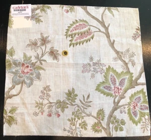 CARLETON V Indienne in Mallow 17 1/2 x 18 1/4" Floral Linen Fabric Sample - Picture 1 of 3