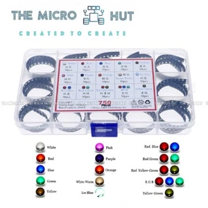750 Stück SMD LED Set 0603 0606 RGB Rot Grün Blau Weiß Gelb Bicolor je 50 Stück - Bild 1 von 9