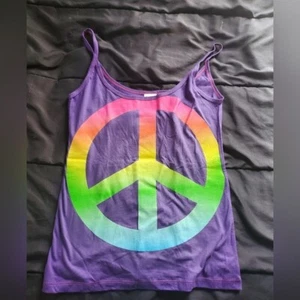 NWT Juniors XL peace sign tank Hot Topic - Picture 1 of 1