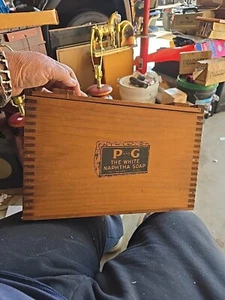 Caja de madera vintage publicidad Proctor & Gamble P&G jabón de nafta aniversario - Imagen 1 de 9