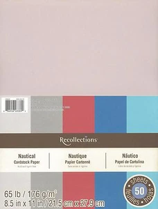 Maritim Rot, Blau Erinnerungen 8,5x11" Karton Sammelalbum Papier Neu 50 Blatt - Bild 1 von 2