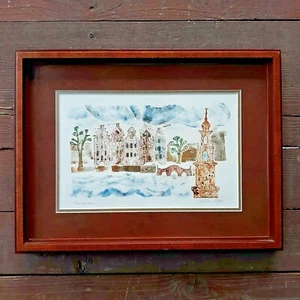 Lika Tov Collagraph "Amsterdam" Signed Numbered 1/1975--Framed--Israeli Artist - Picture 1 of 6