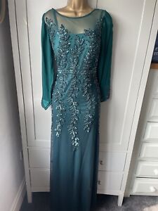 Adrianna Papell Long Embellished Sequin Occasion Ball Prom Party Dress Size 12