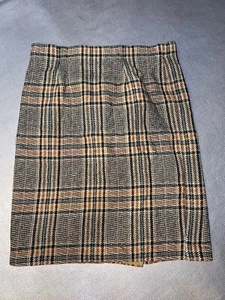 Emanuel ungaro wool high waisted plaid skirt 10 44 medium large Vintage - Picture 1 of 5