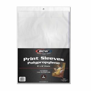 (100-Pack) BCW 9" x 12" Print Sleeves For Large Photos, Documents, Soft 2 mil