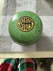 Antique Eastern Cloisonne round Enamel Box Chinese/Oriental 8Cm diam x 5Cm tall - Picture 1 of 7