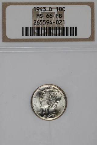 1943 D Mercury Silver Dime NGC MS66FB *DoubleJCoins* 1800-40 Cover