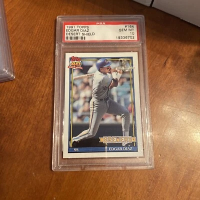 1991 Topps Desert Shield #164 EDGAR DIAZ PSA 10 BREWERS - Image 1 of 2