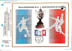 Hoja CEF 1er Día Francia 60é Aniversario De La Coupe de Francia de Fútbol