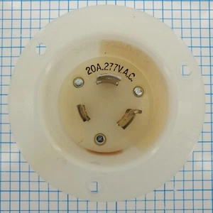 Hubbell HBL2335 Twist-Lock Flanscheinlass 20A 277V 2-polig 3-adrig NEMA L7-20P - Bild 1 von 5