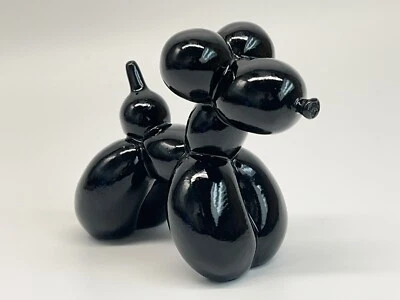 Balão preto estátua de cachorro cachorro escultura pop art prateleira maximalista decoração pequena - Imagem 1 de 4