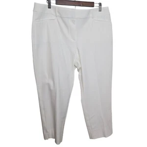 LOFT Riviera White Cropped Pants Julie Fit Cotton Blend Size 14 Petite NWT - Picture 1 of 10