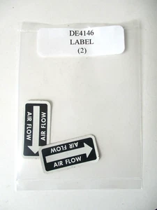 Placa de calcomanía Vickers DE4146 pelar y pegar instrucciones de flujo de aire - Lote de 2 - Imagen 1 de 4