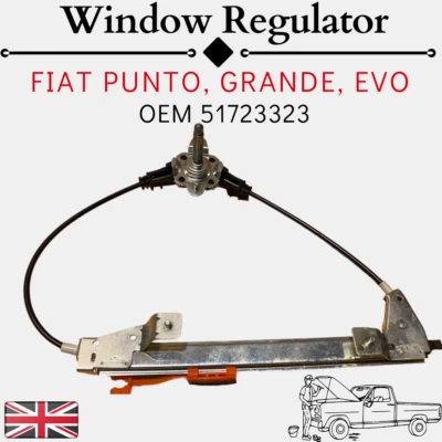 Fiat Grande Punto Drivers Side Rear Window Regulator - 51723323 - Image 1 of 4