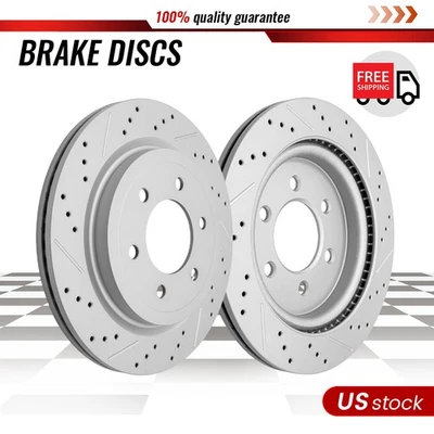 Par de rotores de freno traseros perforados para Ford F-150 Expedition Lincoln Navigator 3,5 L Foto 1 de 4