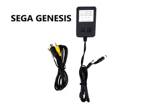 AV RCA Cable + AC Adapter Power Supply For SEGA Genesis 1 Model MK-1601 NEW - Picture 1 of 6