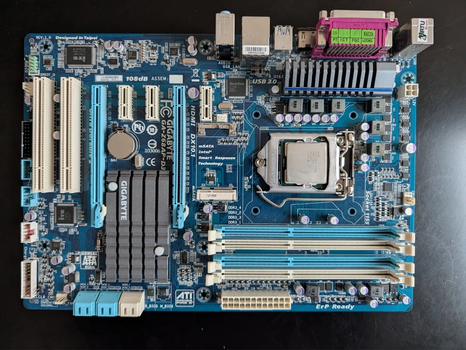 GIGABYTE GA-Z68AP-D3 MOTHERBOARD with Intel i5 2500k - Image 1 of 2
