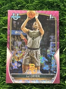 LJ Cryer 2022-23 Bowman Chrome University Pink Mini Diamond /150 Baylor #87 - Picture 1 of 2