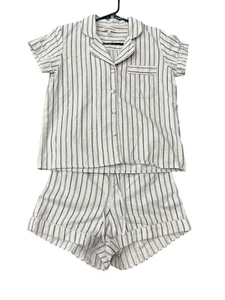 Dearfoams Striped Short Pajama Set Pink Black Sz Small Lounge Sleepwear - Picture 1 of 16