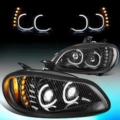For 2003-2019 Freightliner M2 106 112 LED DRL Turn Signal Projector Headlight - Image 1 of 4