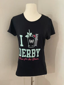 NWT Graphic T-Shirt Kentucky Derby Mint Julep Sz L Black Run for the Roses New  - Picture 1 of 6