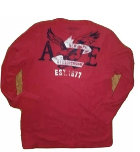 American Eagle Outfitters roter gerippter Langarm dünner Strickpullover für Herren Large - Bild 1 von 5