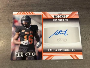 KALIJA LIPSCOMB 2020 HIT PREMIER DRAFT ORANGE ROOKIE AUTO #A6 - Picture 1 of 2