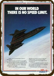 1987 AIR FORCE SR-71 BLACKBIRD Spy Jet Vintag-Look DECORATIVE REPLICA METAL SIGN - Picture 1 of 1