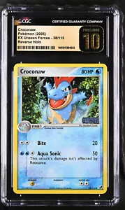 Pokemon Croconaw Reverse Holo EX Unseen Forces 38/115 CGC 10 Pristine Pop 3 - Imagen 1 de 2