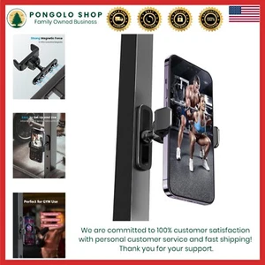 Magnetic Gym Phone Holder Alloy Base 360 Adjustable for 4.7-6.5" Smartphones - Picture 1 of 10