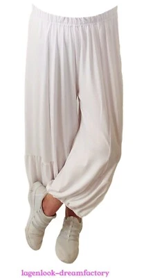 Myo-Lagenlook Pantaloni Balloon A Righe 7/8 Bianchi 5 Taglie - Immagine 1 di 4