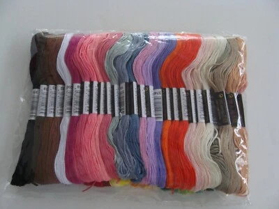 SEALED 40+ Cotton Embroidery Floss Thread Red Pink Yellow Blue Grn Gold in Skein - Image 1 of 4