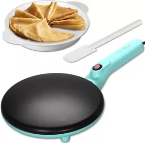Instant Crepe Maker mit Griff, Elektrische Crepe Maker Maschine 8" Aqua NEU - Bild 1 von 6
