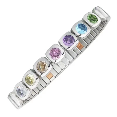 MAGNETIX  - Armband Flexi 5392 Kupfer+ farbigen Zirkonia (Br.8mm)Magnetschmuck - Bild 1 von 2