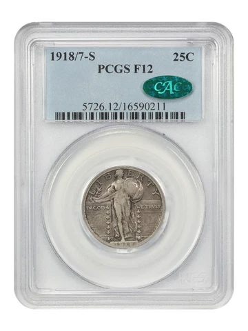 1918/7-S 25C PCGS/CAC F12 Cover