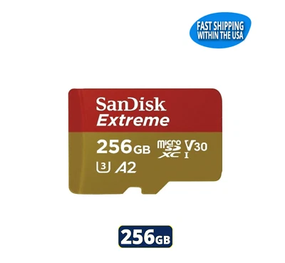 Sandisk 256GB Extreme MicroSD Memory Card GoPro MAX HERO9 HERO8 HERO7 Black - Image 1 of 2