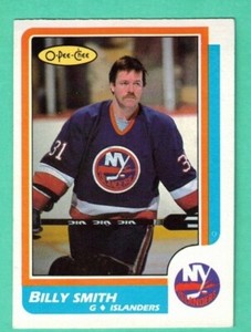 (1) BILLY SMITH  1986-87 O-PEE-CHEE # 228 ISLANDERS GOALIE VG CARD (G8536)