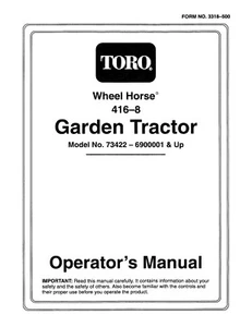 Toro Wheel Horse 416-8 Garden Tractor Operators Owners Manual Operation - Picture 1 of 1