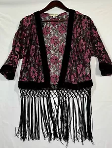 Parisian Collection Floral Sequin Cover Up Sz. M - Picture 1 of 11