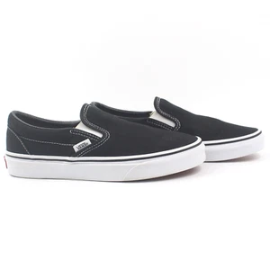 VANS Classic Slip-On Black & White Women’s Size 8 Canvas Skate Shoes VN000EYEBLK - Picture 1 of 7