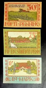 1921 Deutschland LANGENHORN 50 75 100 Phennig Banknote / Notgeld - Bild 1 von 2