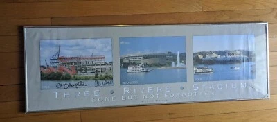 Three Rivers Stadium 1968-2001 Print Signed MANNY SANGUILLEN AL OLIVER - Image 1 of 2